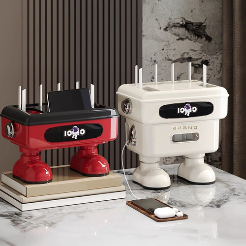 太空人wifi路由器盒子收纳盒放置架电视机顶盒置物架排插座隐藏盒