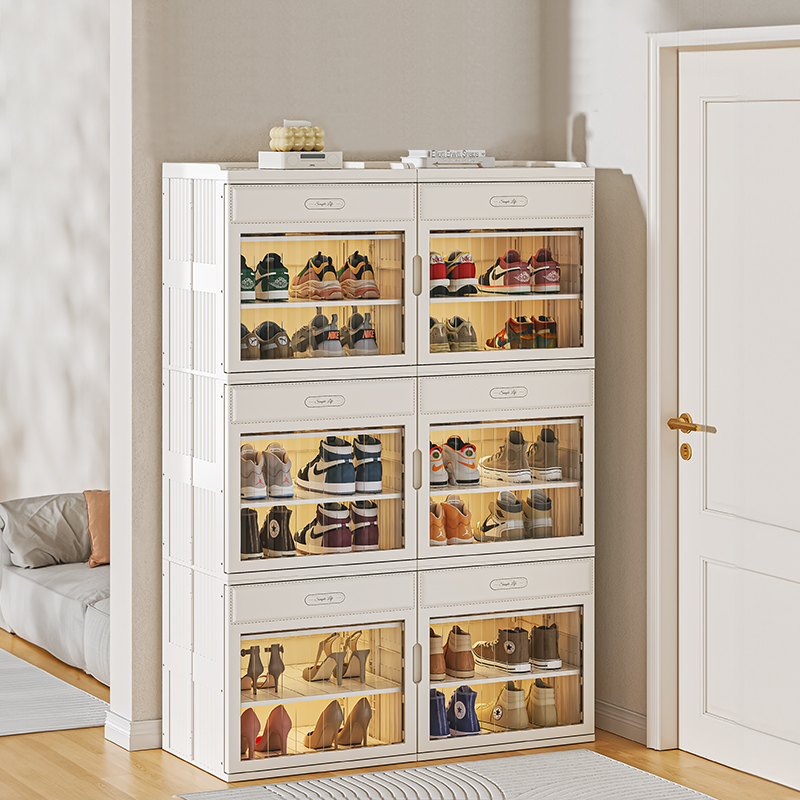 鞋柜新款免安装鞋架爆款置物架家用门口折叠鞋架简易鞋子塑料防尘