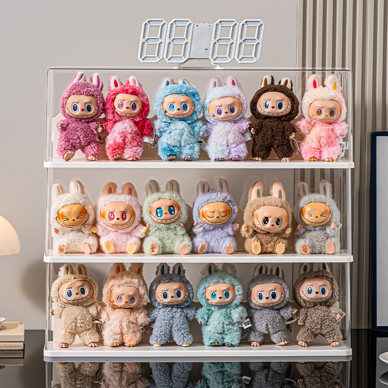 labubu展示盒透明盲盒收纳展示架适用于泡泡玛特拉布布手办展示柜