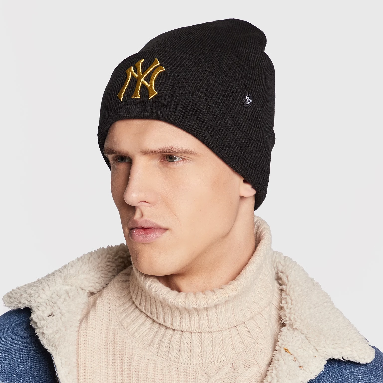 新款47Brand帽子MLB毛线帽NY洋基队刺绣针织帽保暖男女同款嘻哈帽