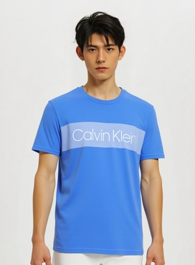 Calvin Klein凯文克莱夏季新款男装字母印花休闲CK短袖T恤打底衫