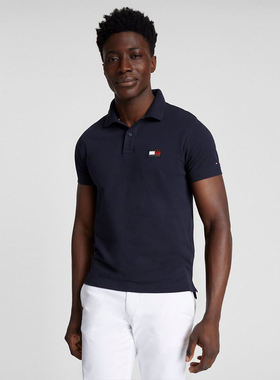 断码清仓】Tommy Hilfiger汤米Polo衫男士修身版商务休闲翻领短袖