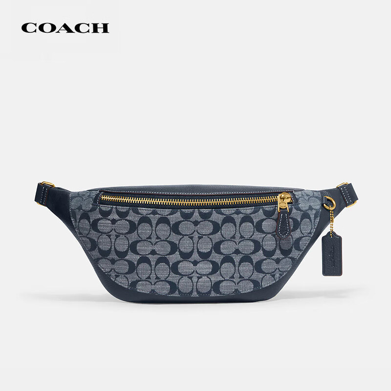 新款蔻驰coach男包时尚潮流胸包老花腰包单肩斜挎包cg994香布雷色