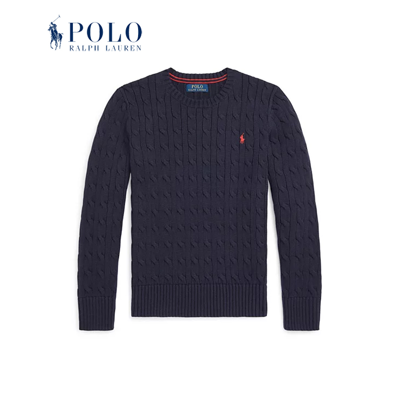 拉夫劳伦花编结棉针织衫毛衣