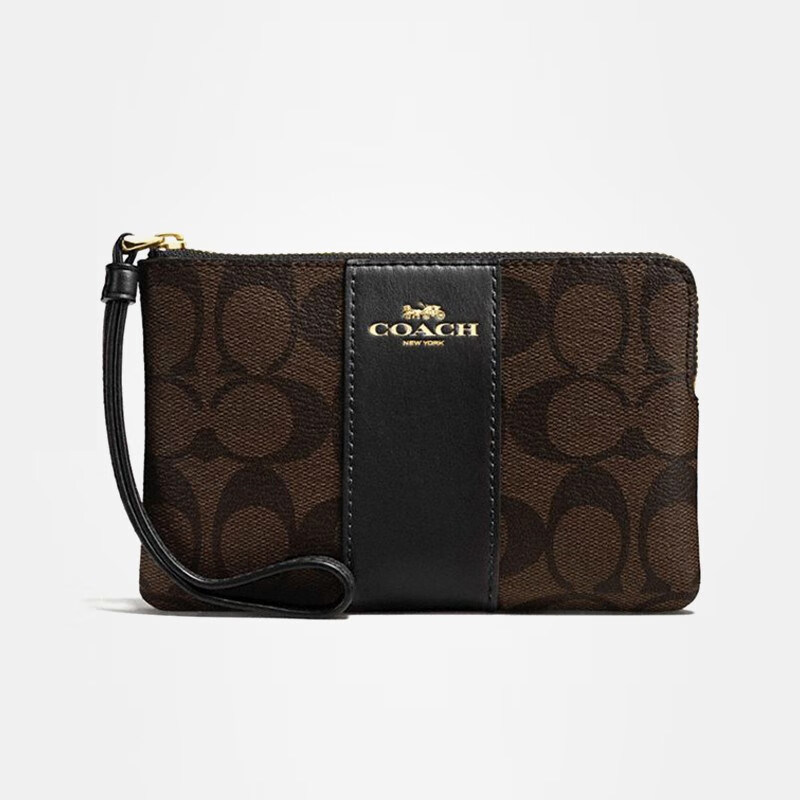 美国正品蔻驰coach女包corner香布雷老花手挽包手拿零钱包ch371