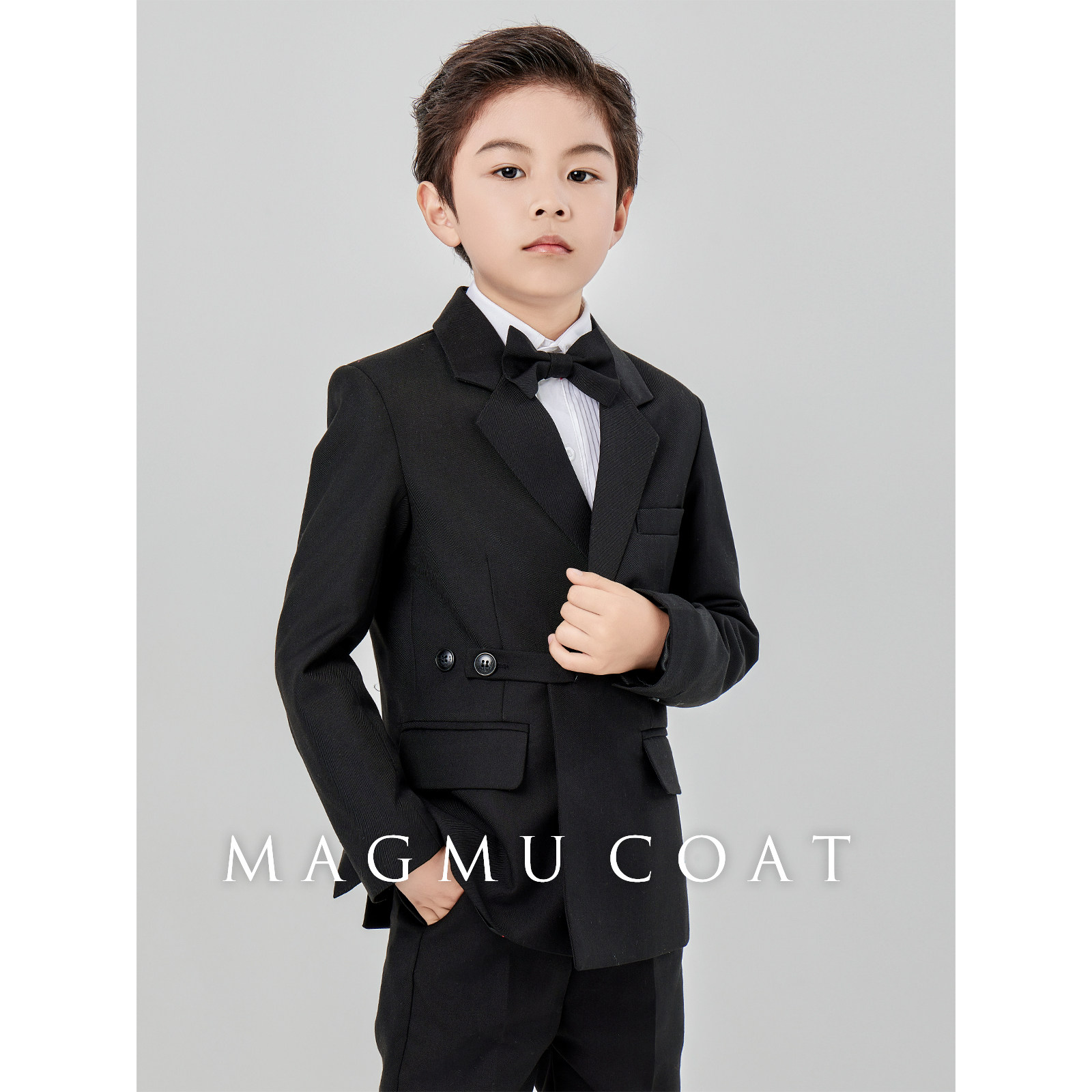 男童西装套装礼服儿童小主持人钢琴演出服秋冬花童高端走秀小西服