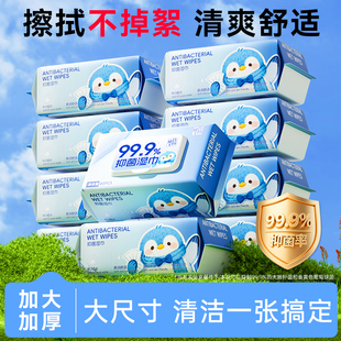 婴儿抑菌99.9湿巾80抽大包手口屁专用湿纸巾新生儿童家庭装湿巾纸
