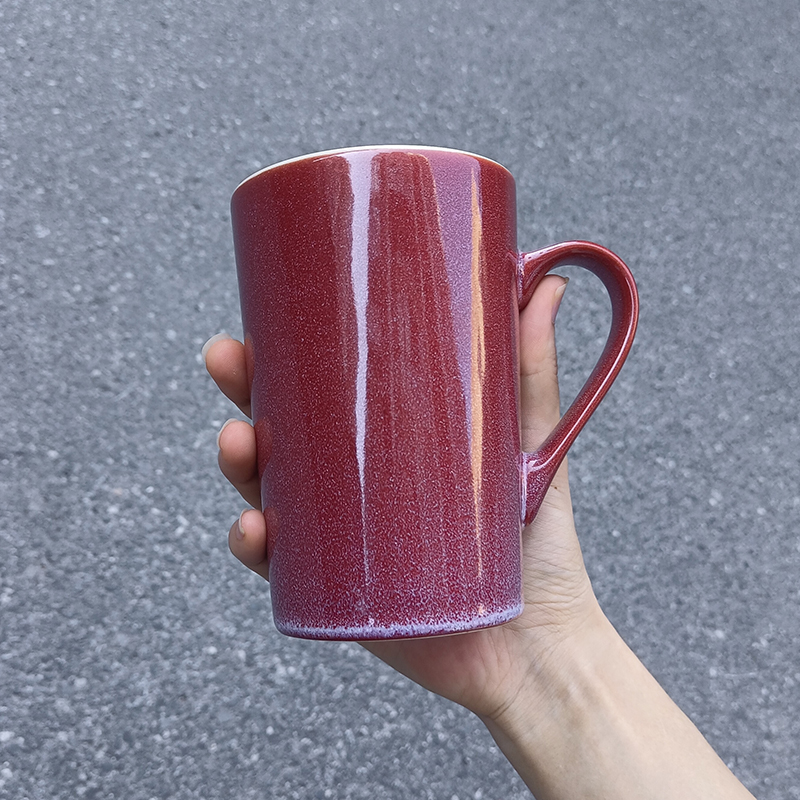 食魔师窑变釉红色陶瓷杯