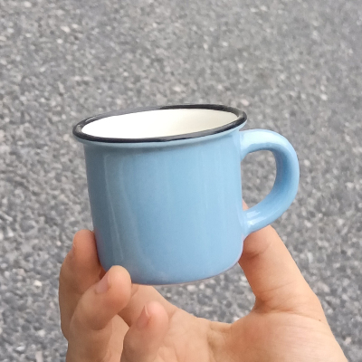 食魔师简约迷你小号陶瓷马克杯尾货清仓处理家用儿童喝水杯子80ML