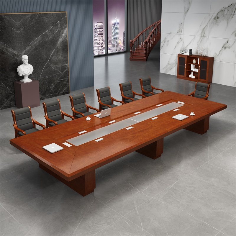 大小型会议室会议桌椅组合党员活动室培训桌油漆办公开会桌长条桌