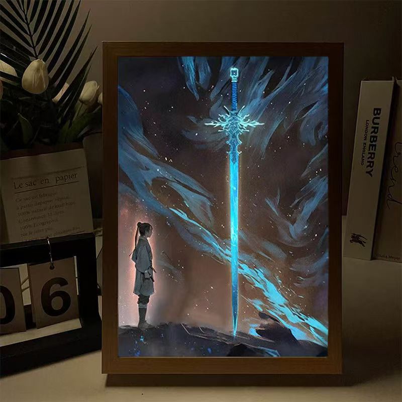 剑来灯光画周边陈平安动漫小夜灯摆件生日礼物氛围夜灯镜子发光画