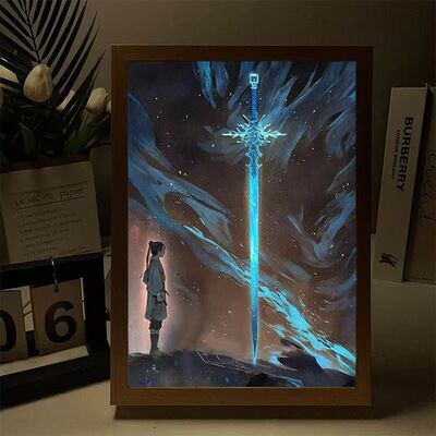 剑来灯光画周边陈平安动漫小夜灯摆件生日礼物氛围夜灯镜子发光画