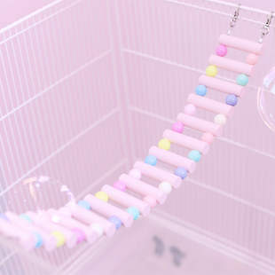 蜜袋鼯玩具松鼠吊桥攀爬用品笼子装饰可爱挂件花枝鼠爬梯仓鼠秋千