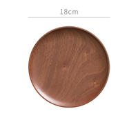 Solid wood round plates and saucers, ebony round plates, wooden pastries, dried fruits, nuts, melon seeds plates and saucers, homestay tableware thumbnail 3