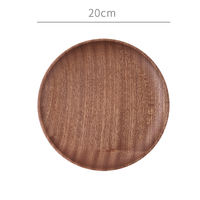 Solid wood round plates and saucers, ebony round plates, wooden pastries, dried fruits, nuts, melon seeds plates and saucers, homestay tableware thumbnail 4