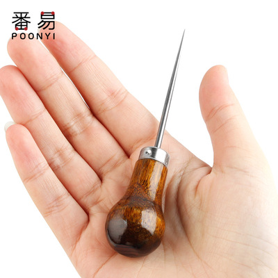 锥子A1pn001-手工葫芦形不锈钢打孔锥老式针锥维修鞋皮革打孔
