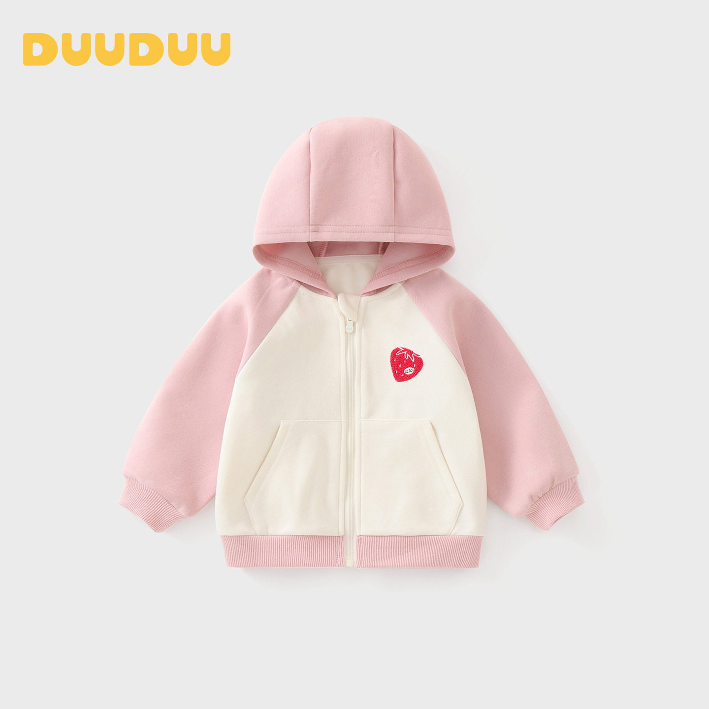 DUUDUU女童外套2026儿童夹克2026婴幼儿插肩连帽衣服宝宝开衫卫衣