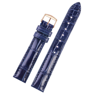 美洲鳄鱼皮手表带适配浪琴黛绰维纳L5.255/512真皮表链女针扣15mm