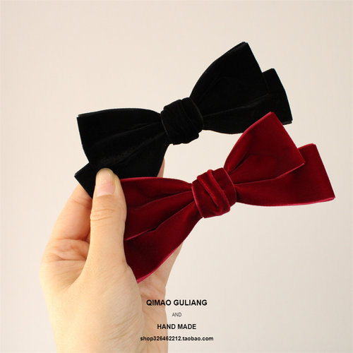 大姐姐同款丝绒蝴蝶结发夹