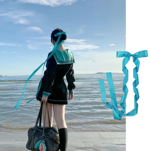 初音未来~黛绿色蝴蝶结超长飘带