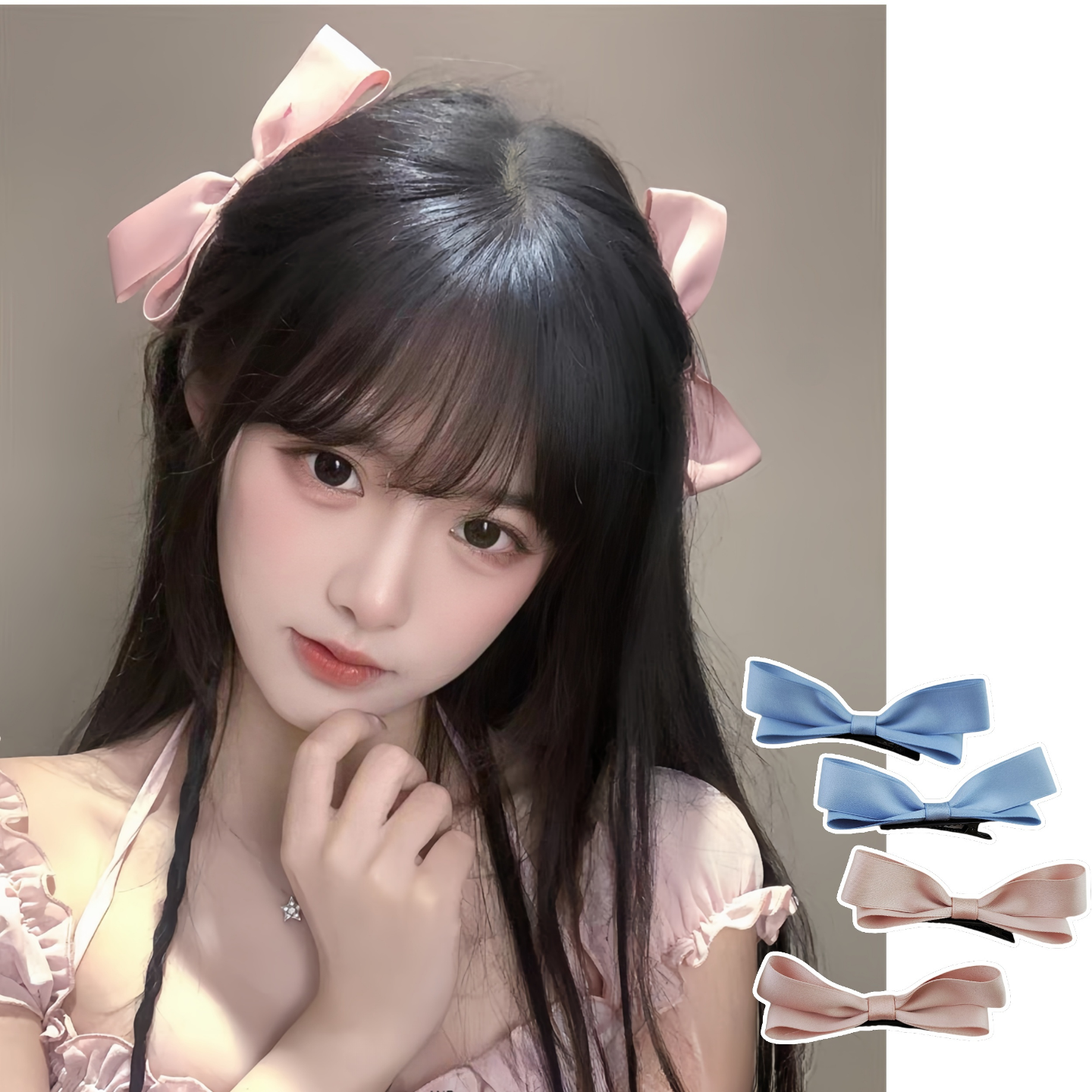 可爱立体小蝴蝶结发夹甜美百搭
