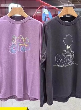 2025年新品零素然速干T恤 女士户外Poko图案印花长袖A0251TS04