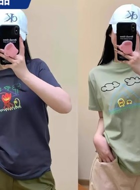 2025年现货素然专比夏季女士新品户外Poko图案印短袖T恤A0251TS03