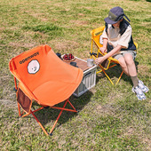 户外折叠椅露营营地便携收纳沙滩椅月亮椅钓鱼野外靠背折叠野餐椅