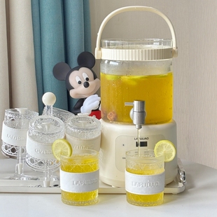 冷水壶带龙头玻璃凉水壶家用商用酒店冰水壶饮料桶泡茶壶大容量