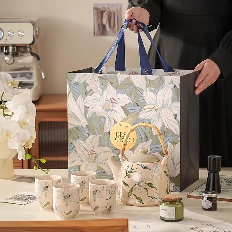 泡茶壶套装家用茶杯子杯具乔迁结婚新婚礼物陶瓷水杯茶具套组礼盒