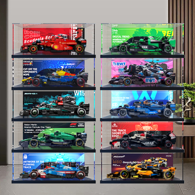 适用乐高speed赛车系列F1展示盒77242 77244 77251亚克力展示盒