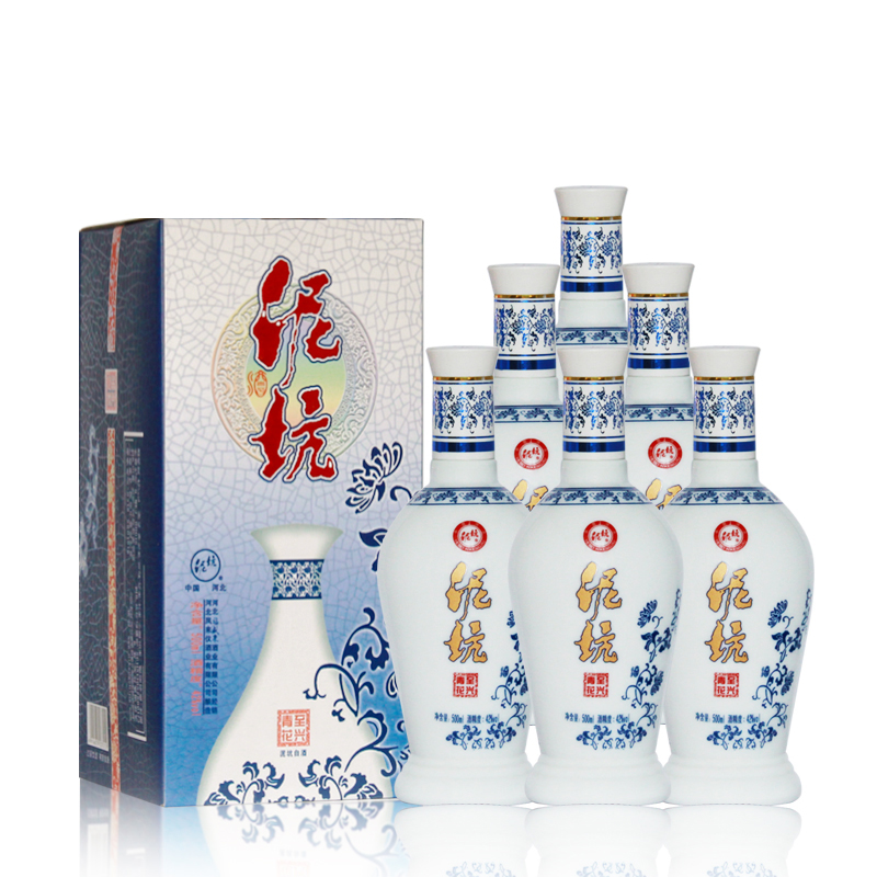 泥坑 至兴青花42度浓香型白酒粮食酒 河北特产酒 500ml*6瓶箱装