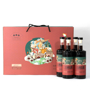良材记 三白西瓜醋500ml*4瓶礼盒装传统工艺瓦缸发酵凉拌饺子醋