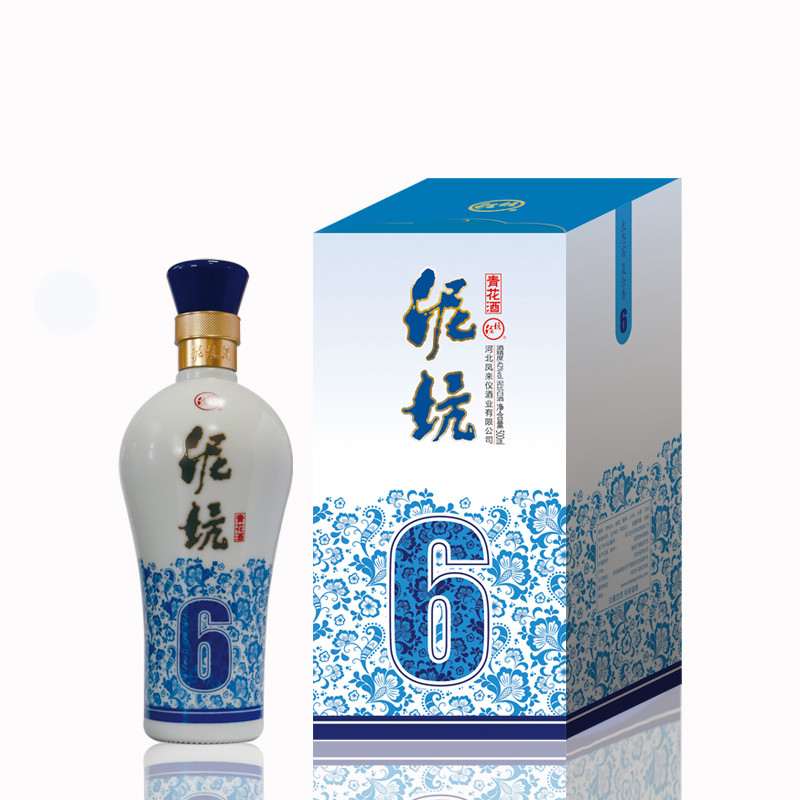 泥坑 浓香型白酒河北邢台特产42度青花6单瓶装500ml