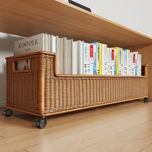 落地书架桌下可移动书本储物架大容量学生课本整理架学习桌收纳架