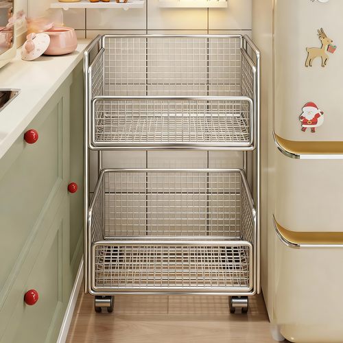 厨房置物架落地可移动式多功能