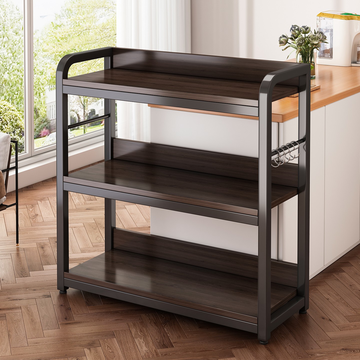 厨房多功能置物架多层靠墙一体