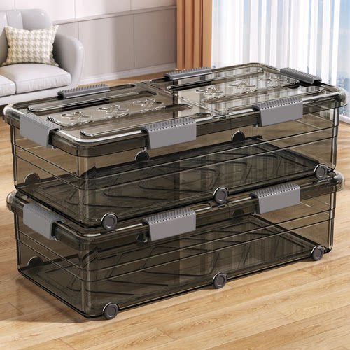 床底收纳箱被子衣服带轮整理箱