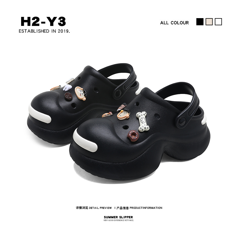 檀健次同款开口笑洞洞鞋女夏季