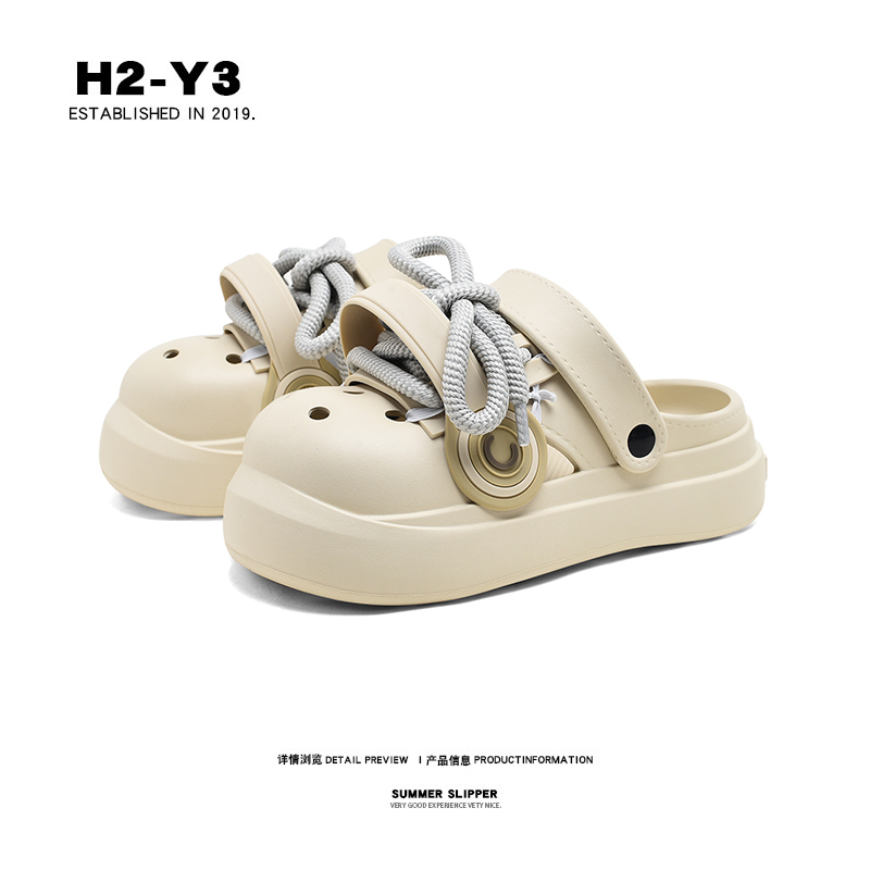 朋克风洞洞鞋情侣款夏季eva软底