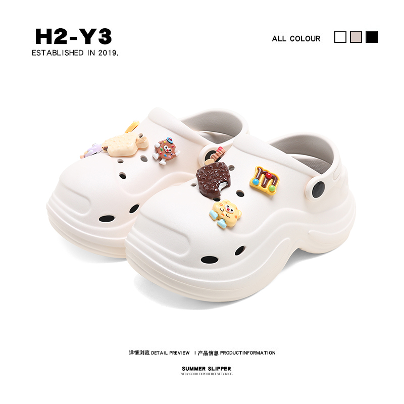 开口笑洞洞鞋女夏季2024新款外穿