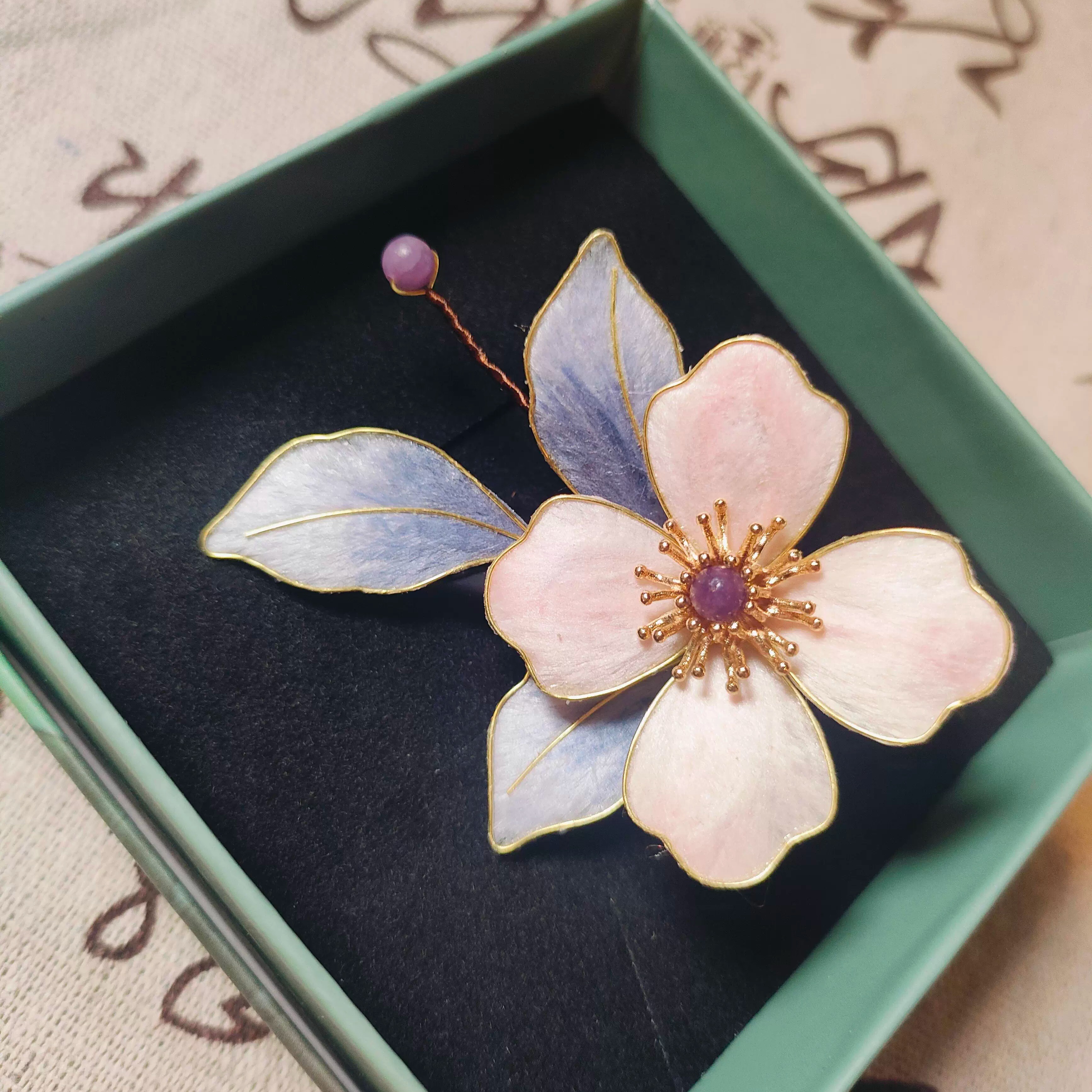 非遗绒花发夹成品蚕丝线绒花汉服旗袍配饰绒花胸针