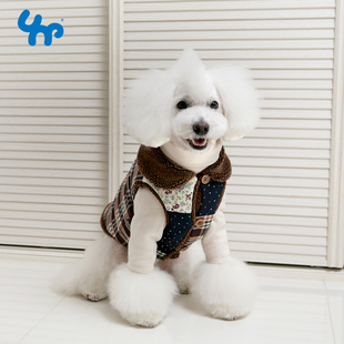 Unpet宝眷泰迪衣服宠物狗狗猫咪秋冬装加厚保暖穿马甲加绒棉衣服