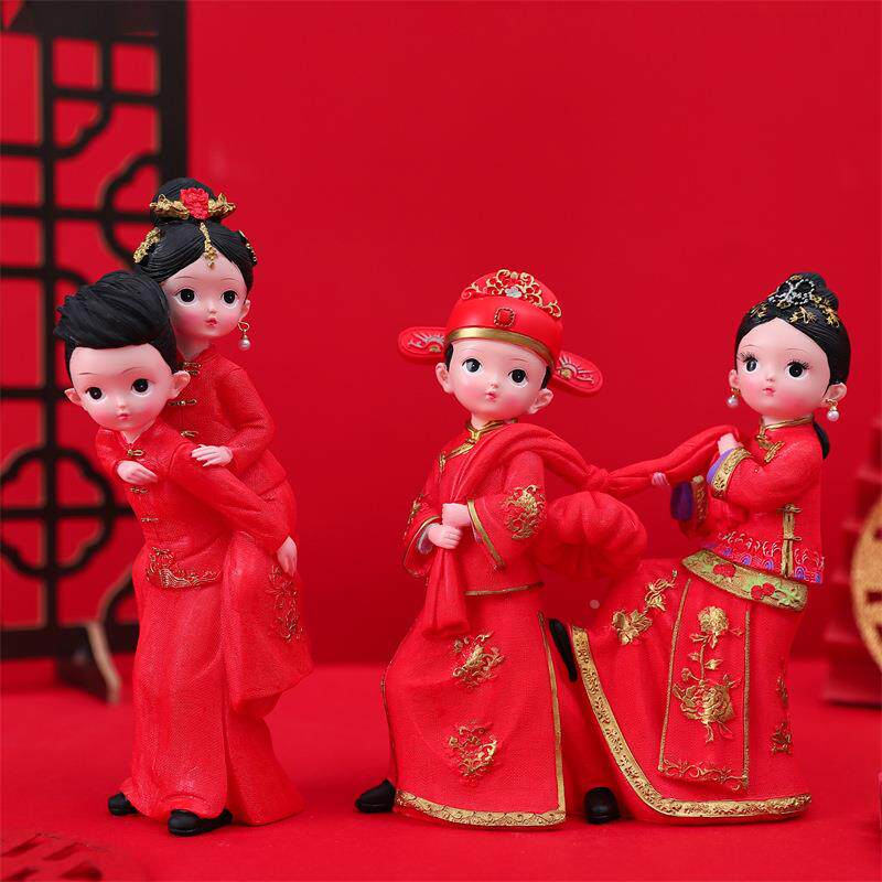 情侣摆件结婚喜结良缘创意新娘伴手礼树脂工艺品摆件情人节礼品