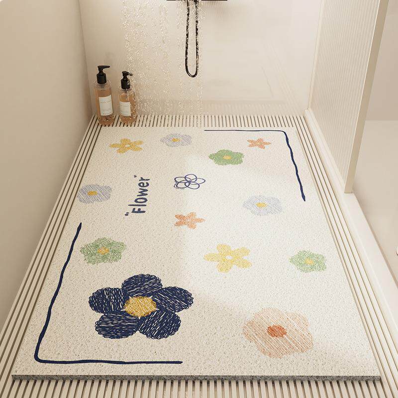 浴室丝圈防滑地垫淋浴房洗澡专用镂空沥水地垫卫生间儿童防摔脚垫