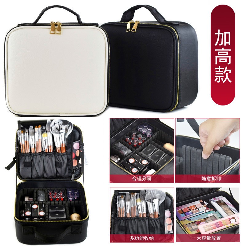 新款加高隔板化妆箱包女美甲纹绣便携多功能旅行简约大容量收定制