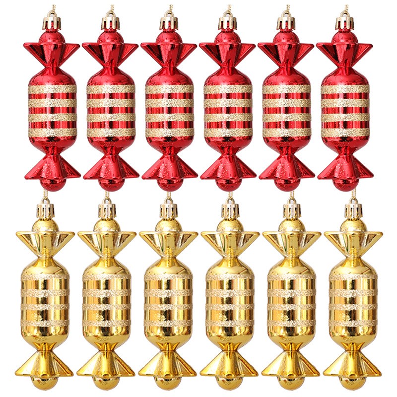 新款圣诞节礼物圣诞树装饰塑料电镀糖果道具创意装饰定制