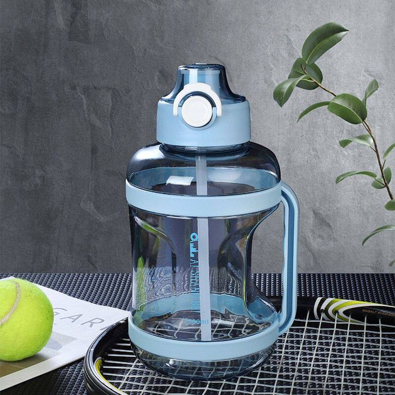 新款吨吨水壶吸管杯耐热耐摔运动健身太空杯新款吨吨桶PC塑料水桶