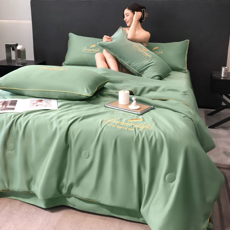 水洗夏被四件套夏季空调被子单双人床笠床单款夏凉被三件套定制