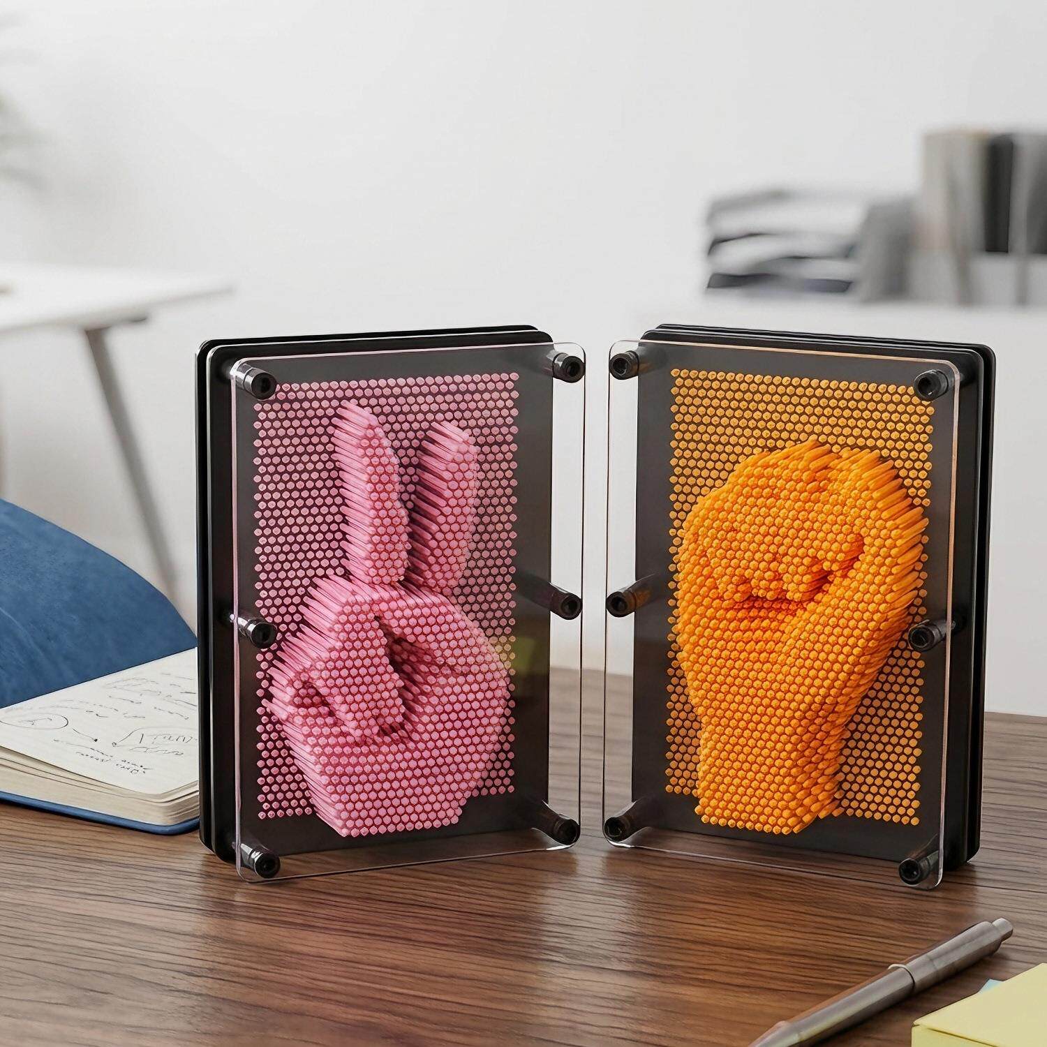 大号三维针雕手模创意生日礼物趣味玩具3D克隆手模百变针画工艺品